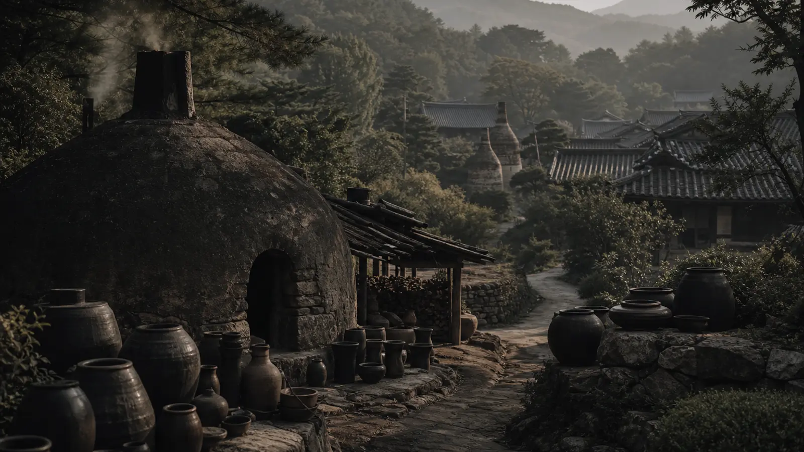 Icheon pottery studios and traditional Korean kilns
